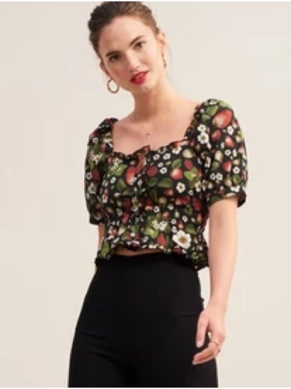 Rouje Lili Strawberry Print Top Size 38